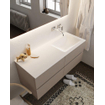 Mondiaz VICA ensemble de meuble de salle de bain - 120cm - meuble sous-vasque fumée - 4 tiroirs - lavabo nuage droite - sans trou de robinet version XL 60cm de haut SW1089816