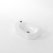 QeramiQ Blend Lavabo pour WC - 40x22x12cm - nervuré - semi‑rond - trou de robinet à gauche - céramique - blanc brillant SW1522206