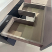 Adema Prime Balance Ensemble de meuble - 100x55x45cm - 1 vasque rectangulaire en céramique Blanc - 1 trou de robinet - 2 tiroirs - avec miroir rectangulaire - Greige SW916198