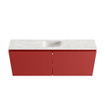 MONDIAZ TURE-DLUX Meuble toilette - 120cm - Fire - EDEN - vasque Ostra - position centrale - sans trou de robinet SW1104822