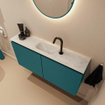 MONDIAZ TURE-DLUX meuble WC 100 cm Smag. EDEN lavabo Opalo position milieu. Avec 1 trou de robinet. SW1104564