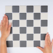 La Mosaic Factory London carreau mosaïque - 30,9x30,9cm - carrelage mural et de sol - Carré - Porcelaine Chessboard Mat SW471148