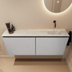 MONDIAZ TURE-DLUX Meuble toilette - 120cm - Plata - EDEN - vasque Opalo - position droite - sans trou de robinet SW1104469