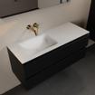 Mondiaz AIVY Ensemble de meuble - 120x45x50cm - 0 trous de robinet - 1 vasque Talc Solid surface - Gauche - 2 tiroirs - avec miroir - MDF Urban SW892452