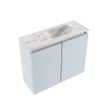 MONDIAZ TURE-DLUX Meuble toilette - 60cm - Clay - EDEN - vasque Glace - position droite - sans trou de robinet SW1103198