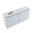 MONDIAZ TURE-DLUX Meuble toilette - 100cm - Clay - EDEN - vasque Glace - position gauche - 1 trou de robinet SW1103211