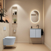 MONDIAZ TURE-DLUX Meuble toilette - 60cm - Clay - EDEN - vasque Ostra - position centrale - 1 trou de robinet SW1104763