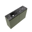 MONDIAZ TURE-DLUX Meuble toilette - 80cm - Army - EDEN - vasque Lava - position gauche - 1 trou de robinet SW1103683