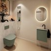 MONDIAZ TURE-DLUX Meuble toilette - 40cm - Army - EDEN - vasque Opalo - position gauche - 1 trou de robinet SW1104185