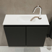 MONDIAZ TURE Kit lave-mains - 60x23x50cm - 1 trou de robinet - 2 portes - urban mat - Lavabo central - Acrylique Blanc SW474895