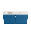 MONDIAZ TURE-DLUX Meuble toilette - 100cm - Jeans - EDEN - vasque Frappe - position gauche - 1 trou de robinet SW1102812