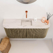 Mondiaz JOYA-DLUX 93.2cm toiletmeubel - ronding links en rechts kleur Dusk - Wastafel FAYE positie Midden Zonder kraangat kleur Nata. SW1425943