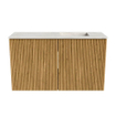 Mondiaz JOYA-DLUX 70cm toiletmeubel - kleur Oak - Wastafel FAYE positie Rechts 1 kraangat kleur Ostra. SW1422203