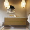 Mondiaz VICA-DLUX ensemble de meuble de salle de bain - 150cm - meuble sous lavabo oro - 4 tiroirs - lavabo encastrée cloud gauche - sans trous de robinet - version haute de 60cm - opalo SW1086669