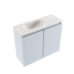 MONDIAZ TURE-DLUX Meuble toilette - 60cm - Clay - EDEN - vasque Ostra - position gauche - sans trou de robinet SW1104782