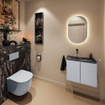MONDIAZ TURE-DLUX Meuble toilette - 60cm - Clay - EDEN - vasque Lava - position gauche - sans trou de robinet SW1103726