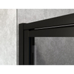 Saniclass Bellini douchecabine 140x100cm met vast paneel veiligheidsglas frame lines aan buitenzijde met anti kalk zwart mat SW543446
