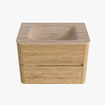 Mondiaz CIRO-DLUX Badkamermeubelset - 70x45x50cm - Solid surface wastafel Saba - 1 wasbak Midden - zonder kraangaten - 2 lades - Oak SW1531167