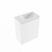 MONDIAZ TURE-DLUX Meuble toilette - 40cm - Talc - EDEN - vasque Opalo - position droite - sans trou de robinet SW1104121