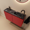 MONDIAZ TURE-DLUX Meuble toilette - 80cm - Fire - EDEN - vasque Lava - position droite - 1 trou de robinet SW1103809