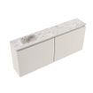 MONDIAZ TURE-DLUX Meuble de toilettes 120 cm Linen. Lavabo EDEN Glace position gauche. Sans trou de robinet. SW1103362