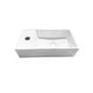 Adema Fuente Fonteinset - 40x22x10cm - keramiek - kraangat links - fontreinkraan mat zwart - afvoerplug - verlaagd sifon - glans wit SW1480748