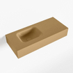 Mondiaz LEX Lavabo compact - 70x30x12cm - vasque à gauche - sans trous de robinet - solid surface - Oro SW1026055
