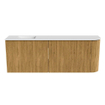 Mondiaz JOYA 111.6cm toiletmeubel - ronding rechts kleur Oak - Wastafel FAYE positie Links 1 kraangat kleur Talc. SW1421161