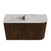 Mondiaz JOYA-DLUX 71.6cm toiletmeubel - ronding rechts kleur Walnut - Wastafel FAYE positie Links Zonder kraangat kleur Glace. SW1422399