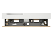 Adema Chaci Badkamermeubelset - 120x46x57cm - 2 keramische wasbakken wit - zonder kraangaten - 2 lades - ronde spiegel met verlichting - eiken SW816307
