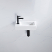 Fortifura Fuente fonteinset - 36x18.5x9cm - 1 kraangat - solid surface - fonteinkraan zwart mat - mat wit SW1111565