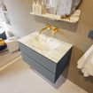 MONDIAZ VICA-DLUX Ensemble meuble de salle de bains - 80cm - meuble bas plata - 2 tiroirs - lavabo encastré cloud central - sans trous de robinet - version haute 60cm - glace SW1088263