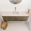 Mondiaz JOYA-DLUX 113.2cm toiletmeubel - ronding links en rechts kleur Dusk - Wastafel FAYE positie Midden Zonder kraangat kleur Meli. SW1425873