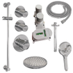 BRAUER Chrome Carving Regendoucheset inbouw - hoofddouche 20cm - plafondarm 20cm - 3 carving knoppen - inclusief inbouwdeel handdouche rond 3 standen - chroom SW715600