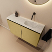 MONDIAZ TURE-DLUX Meuble toilette - 80cm - Oro - EDEN - vasque Opalo - position droite - sans trou de robinet SW1104438