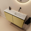 MONDIAZ TURE-DLUX Meuble WC 80 cm Oro. Lavabo EDEN Opalo position droite. Sans trou de robinet. SW1104438