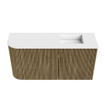 Mondiaz JOYA 81.6cm toiletmeubel - ronding links kleur Dusk - Wastafel FAYE positie Rechts Zonder kraangat kleur Talc. SW1421691