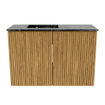 Mondiaz JOYA-DLUX 60cm toiletmeubel - kleur Oak - Wastafel FAYE positie Links Zonder kraangat kleur Lava. SW1422031