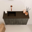Mondiaz JOYA 70cm meuble de toilette - couleur Shadow - Vasque FAYE position Gauche Sans trou de robinet couleur Urban SW1421528