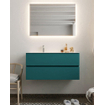 Mondiaz VICA Ensemble de meuble de salle de bain - 100cm - meuble sous-vasque smag - 2 tiroirs - lavabo cloud gauche - 1 trou de robinet - version XL 60cm haut SW1090141