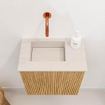 Mondiaz JOYA-DLUX 40cm toiletmeubel - kleur Oak - Wastafel FAYE positie Links Zonder kraangat kleur Meli. SW1423918