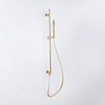 Fugaflow Eccelente Sobrado Ensemble de Glissière - coude de raccordement mural intégré - flexible de douche lisse - douchette à main - Laiton Brossé PVD (Or) SW1212570