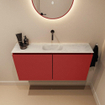 MONDIAZ TURE-DLUX Meuble toilette - 100cm - Fire - EDEN - vasque Opalo - position centrale - sans trou de robinet SW1104349