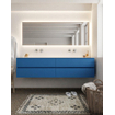 Mondiaz VICA ensemble de meuble de salle de bain - 200cm - meuble sous-vasque jeans - 4 tiroirs - lavabo nuage double - sans trou de robinet version XL 60cm de haut SW1090493