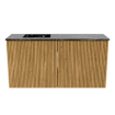 Mondiaz JOYA-DLUX 80cm toiletmeubel - kleur Oak - Wastafel FAYE positie Links Zonder kraangat kleur Lava. SW1422107
