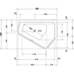 Duravit Paiova Baignoire avec tabliers 190x140x58cm acrylique pentagonale droite avec tablier et frame blanc 0300915
