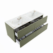 MONDIAZ VICA-DLUX Ensemble meuble de salle de bains - 120cm - sous-meuble army - 4 tiroirs - vasque encastrée cloud double - 2 perçages de robinet - version haute 60cm - frape SW1088734