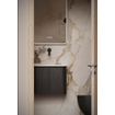 Thebalux Epoch Toiletmeubel - 36x35x41cm - ronding rechts - hoek links - 1 deur - Corian wastafel - zonder kraangat - Chocolate SW1436544