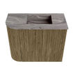 Mondiaz JOYA-DLUX Meuble de salle de bains 51.6cm - arrondi gauche couleur Dusk - Vasque FAYE position Droite 1 trou de robinet couleur Sombra. SW1426151