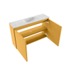 MONDIAZ TURE-DLUX Meuble toilette - 80cm - Ocher - EDEN - vasque Opalo - position centrale - 1 trou de robinet SW1104425